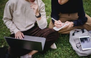 community college students on campus