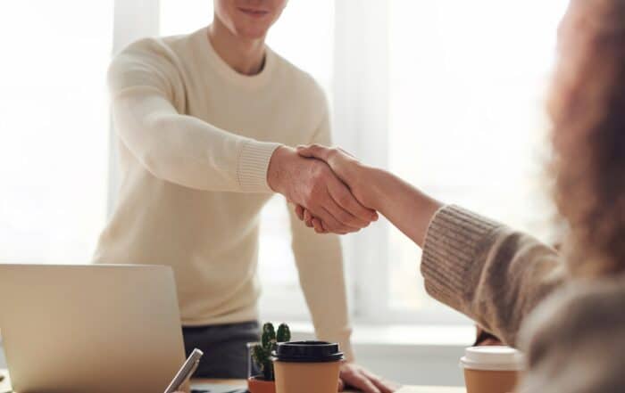 Handshake between employer and employee