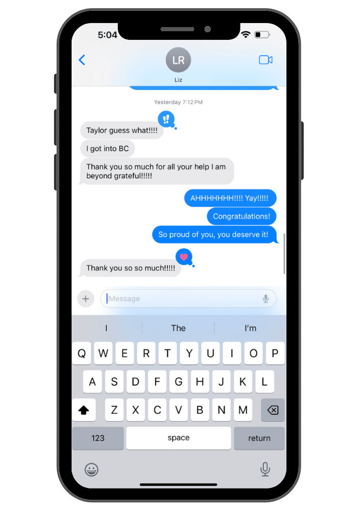 Prepory Text Message Testimonial