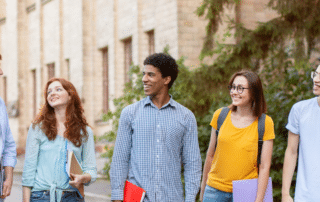 college students on campus