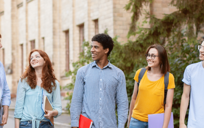 college students on campus