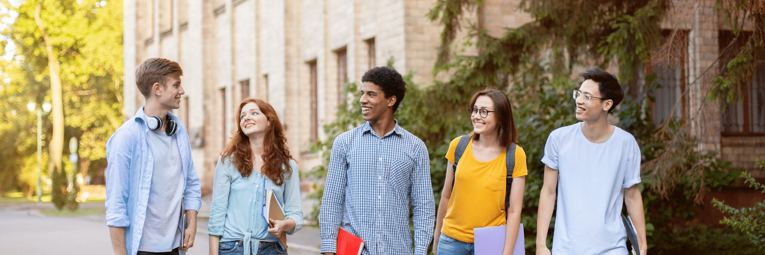 college students on campus