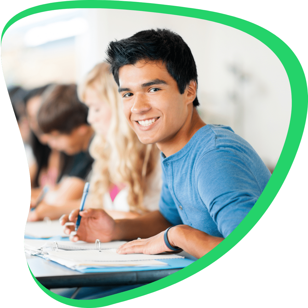 High school boy taking the SAT