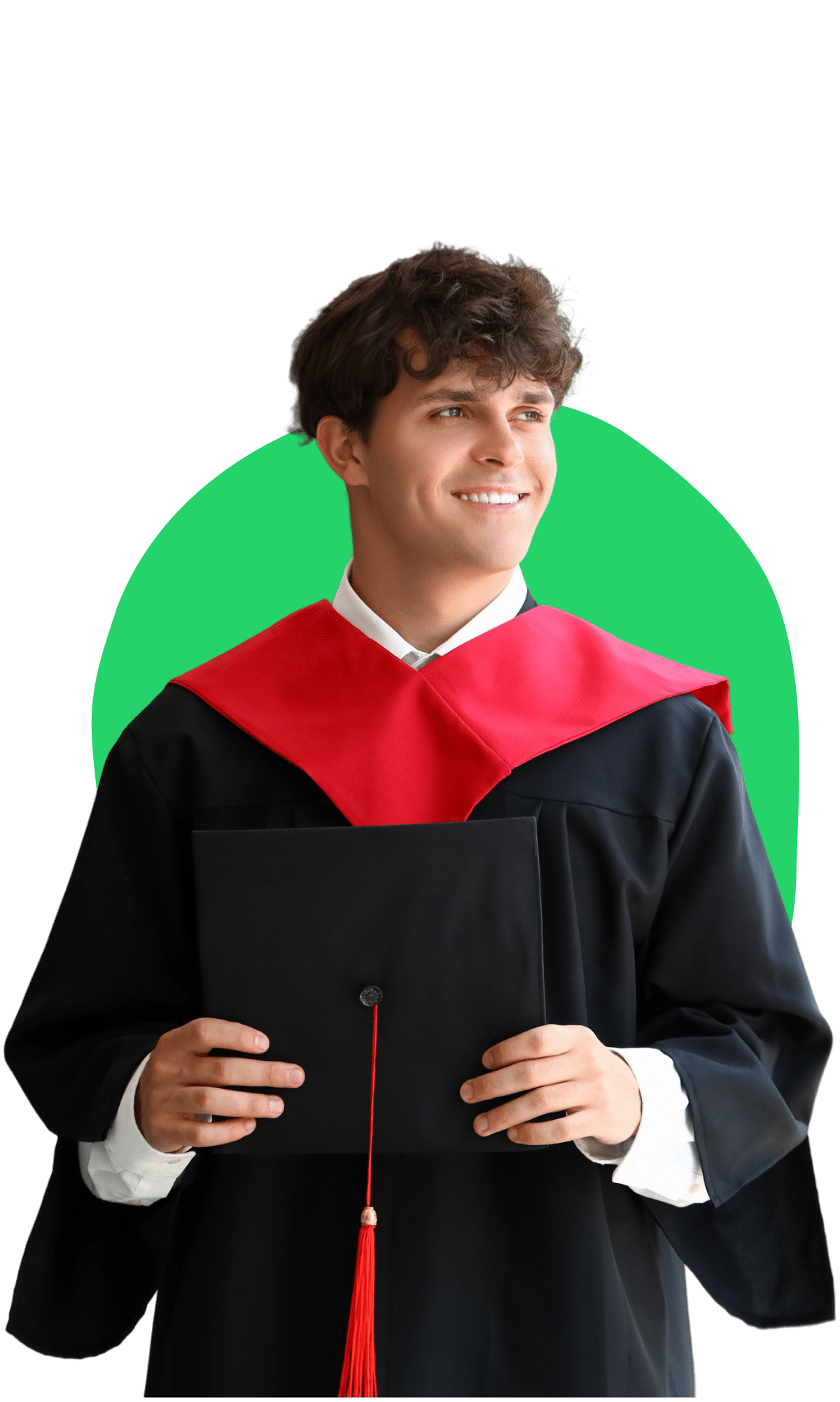 MBA applicant in graduation regalia