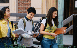 College students walking on campus