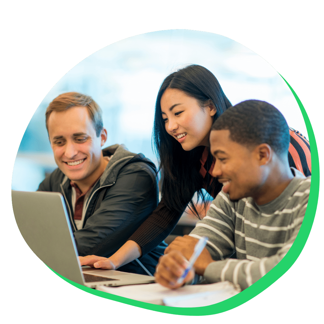 Students working together on a computer