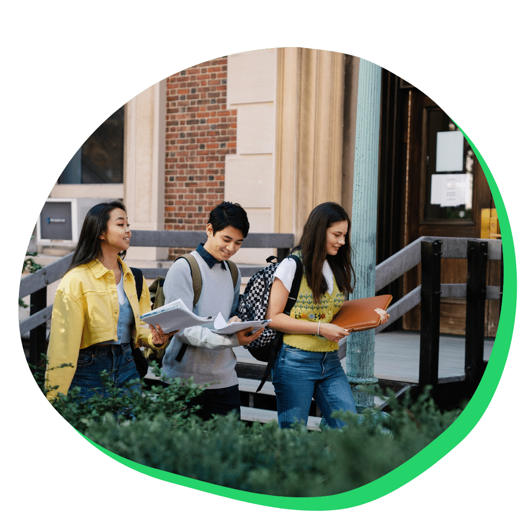 Students walking on campus