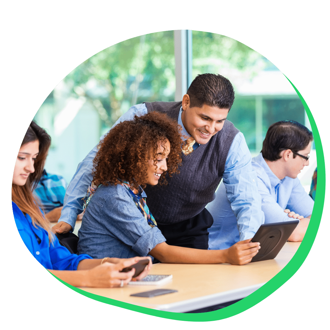 student building relationship with professor