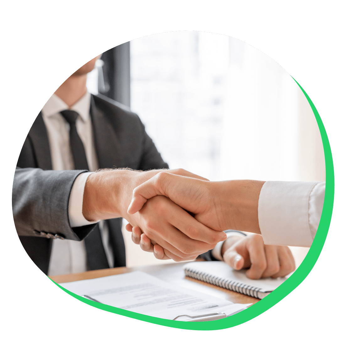 Shaking hands to accept dream jobs