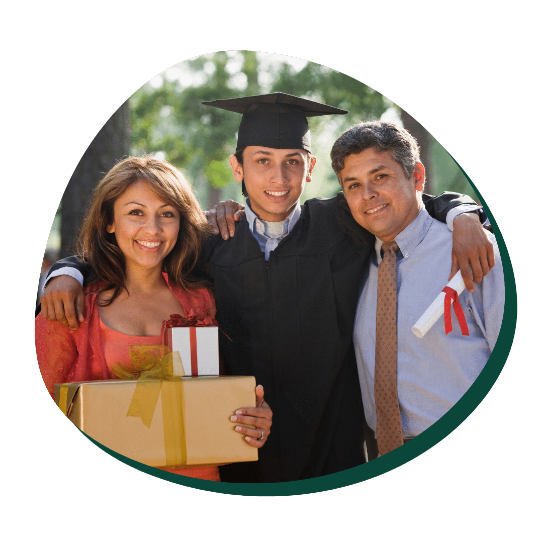 Parents and their son planning for college