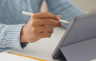 Student working on iPad