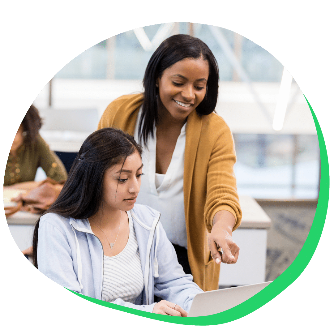 Teacher giving student some suggestions