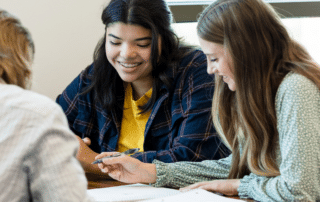 high school 10th graders studying together