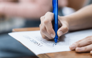 Student taking SAT exam