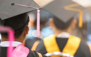 Students graduating from masters program