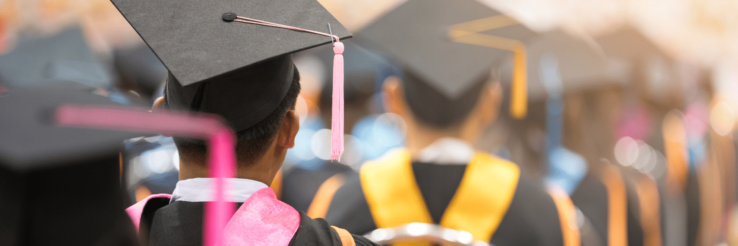 Students graduating from masters program