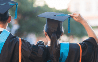 Students graduating with their masters degrees