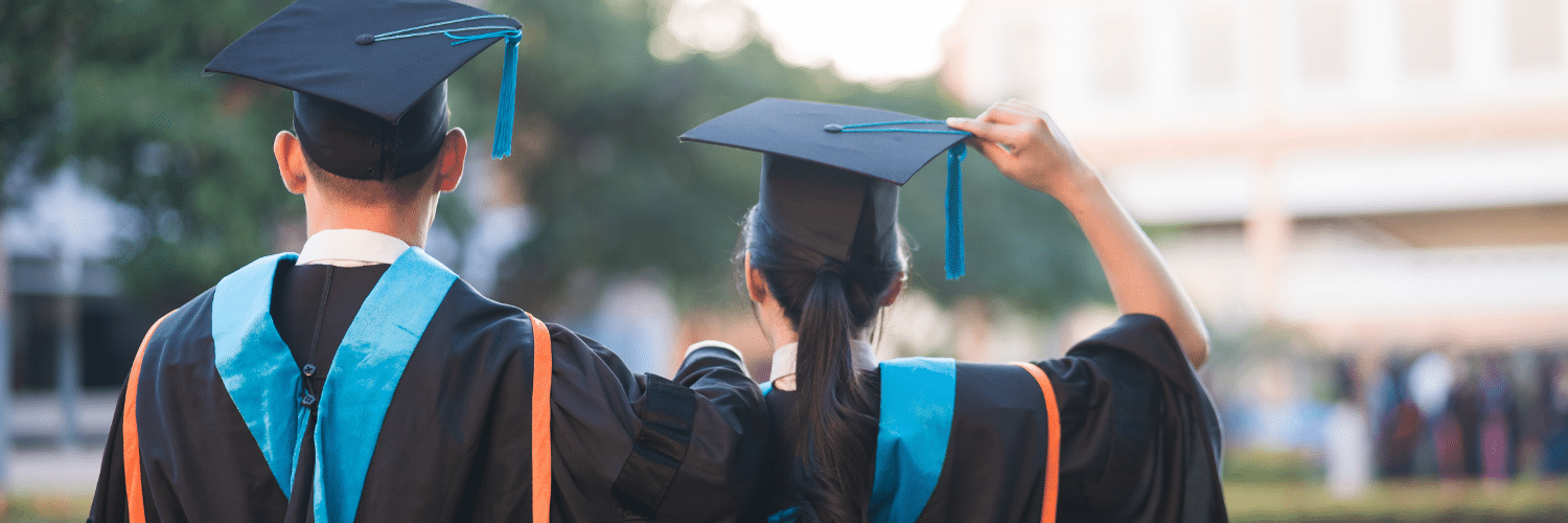 Students graduating with their masters degrees