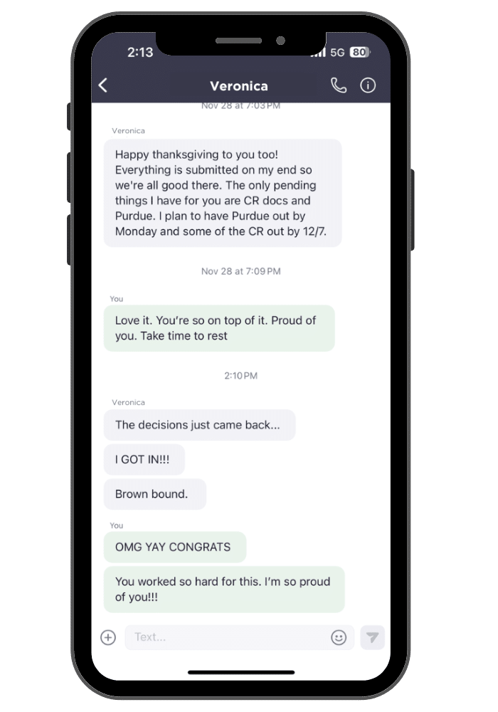 Prepory Text Message Testimonials