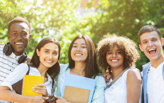 Students on college campus