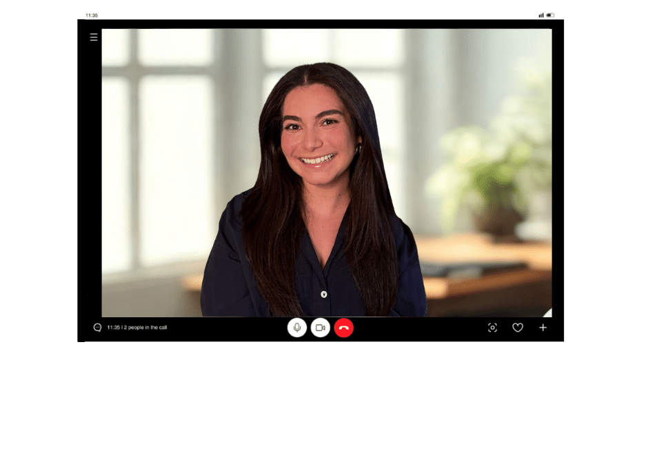 Cutout of a laptop showing a video call with a Prepory college counselor